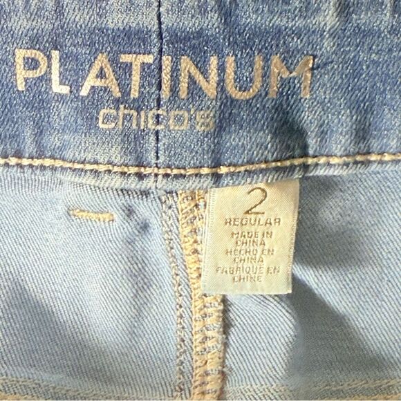 Chicos Platinum cropped Denim Jeans size 2/12 soft stretch - Picture 7 of 10